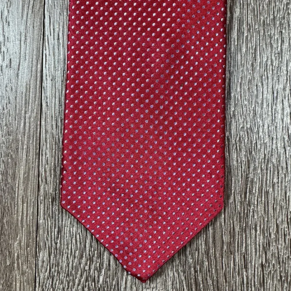 Men's Silk Blue Dot Red Neck Tie Hand Sewn by Robert Talbott for Nordstrom